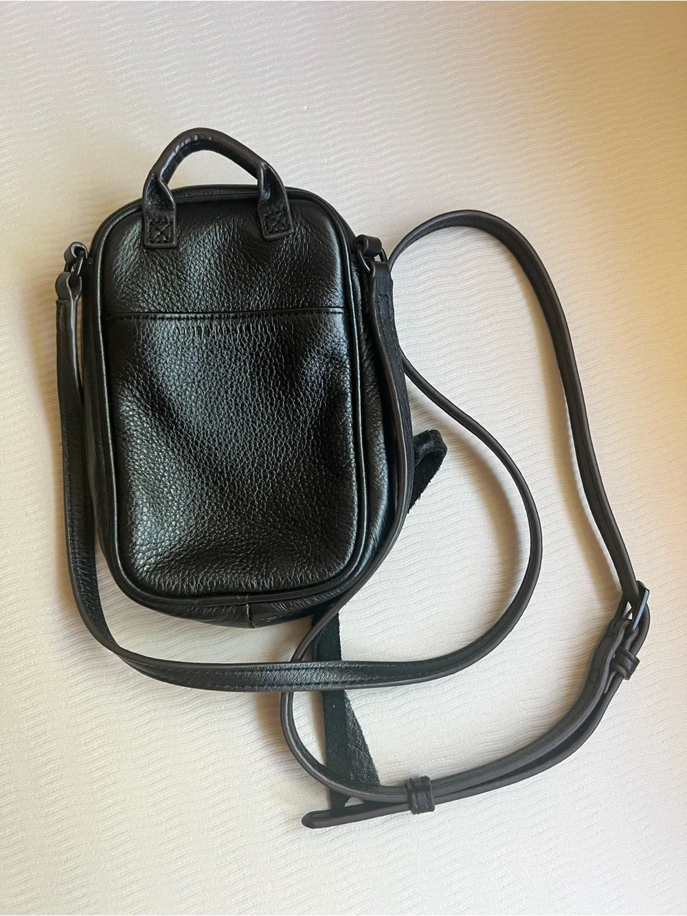 Aimee Kestenberg Tamitha Black Pebbled Leather Phone Crossbody Bag